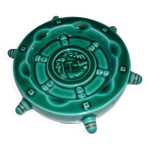 Vallauris green and gold boat wheel ashtray