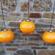 Lot de 3 suspensions orange vintage, années 70
