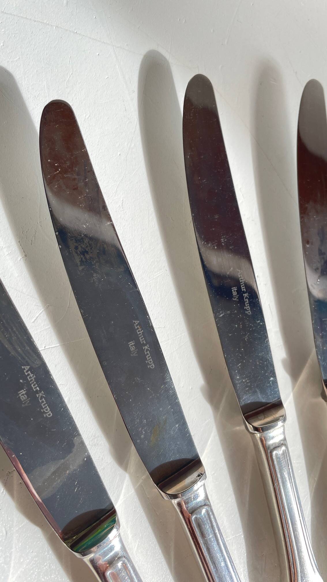 8 Table Knives A. Krupp Italy Vintage