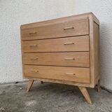 Chest of drawers feet compass raw wood 1950