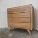 Commode  pieds compas bois brut 1950