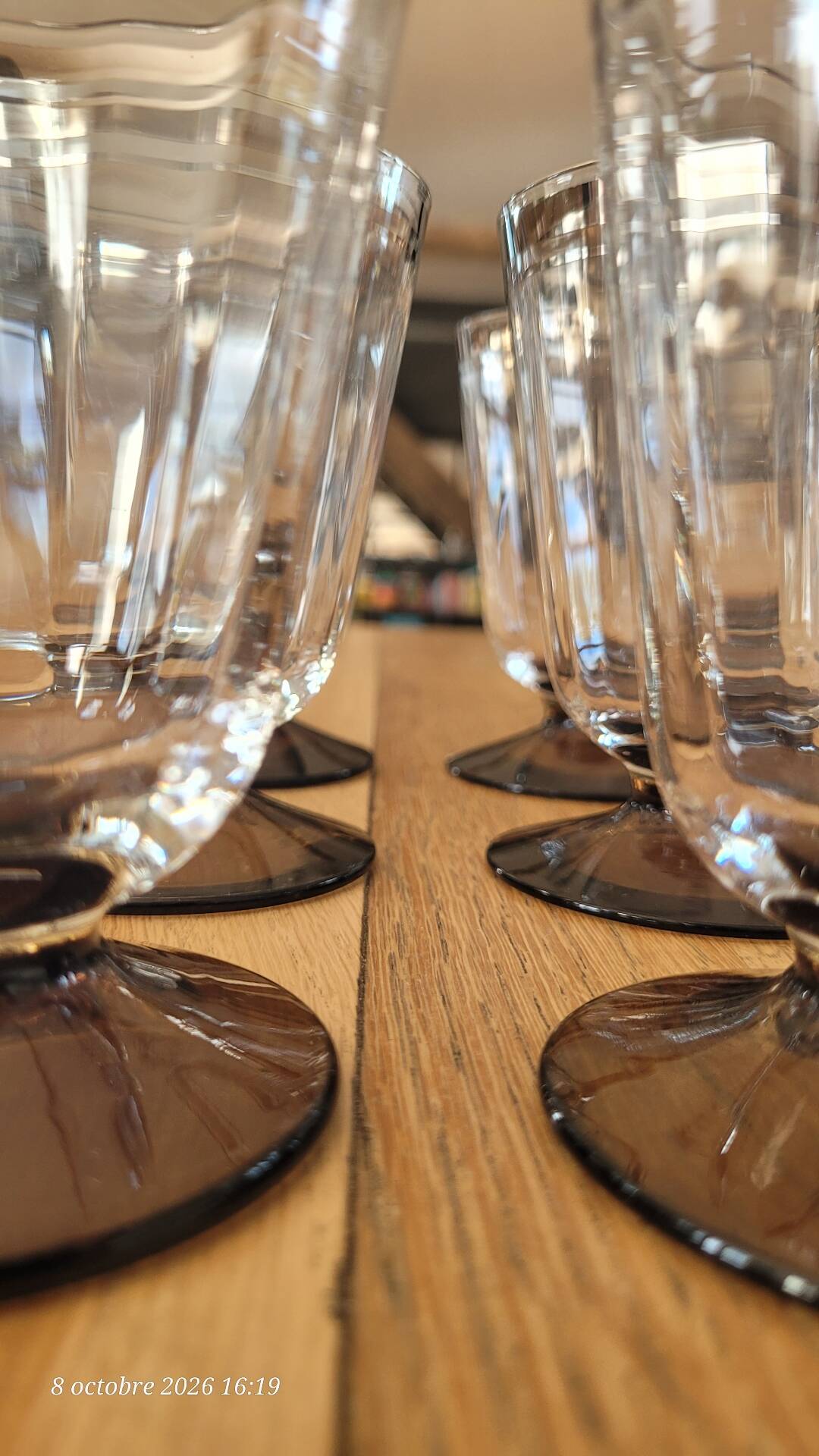 9 verres à eau vintage