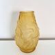 Moulded pressed glass Art Deco vase in orange