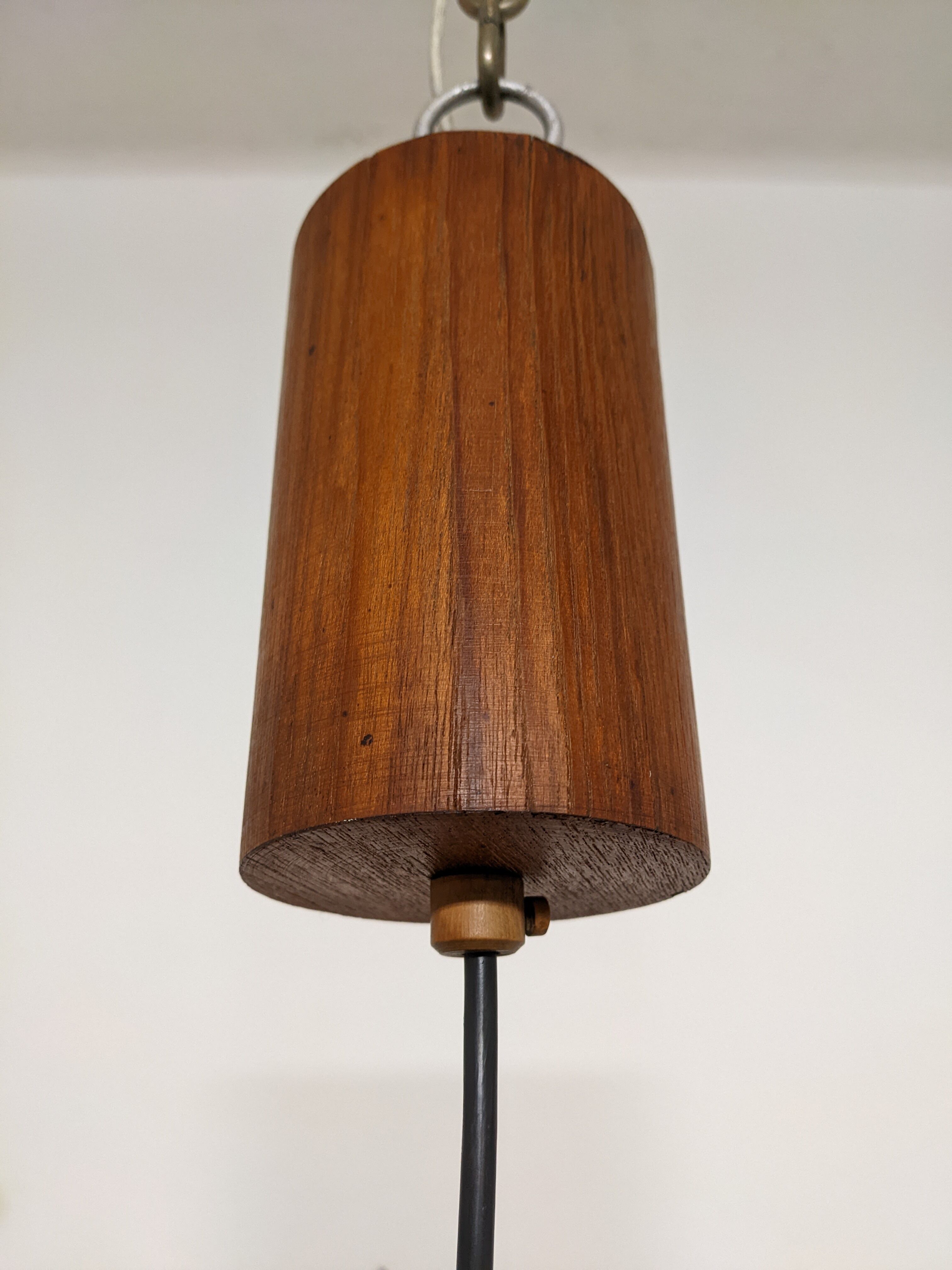 Danish teak and fiberglass pendant lamp from the 50s/60s