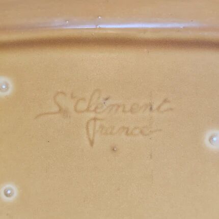 Vintage Saint-Clément glazed earthenware oval serving dish