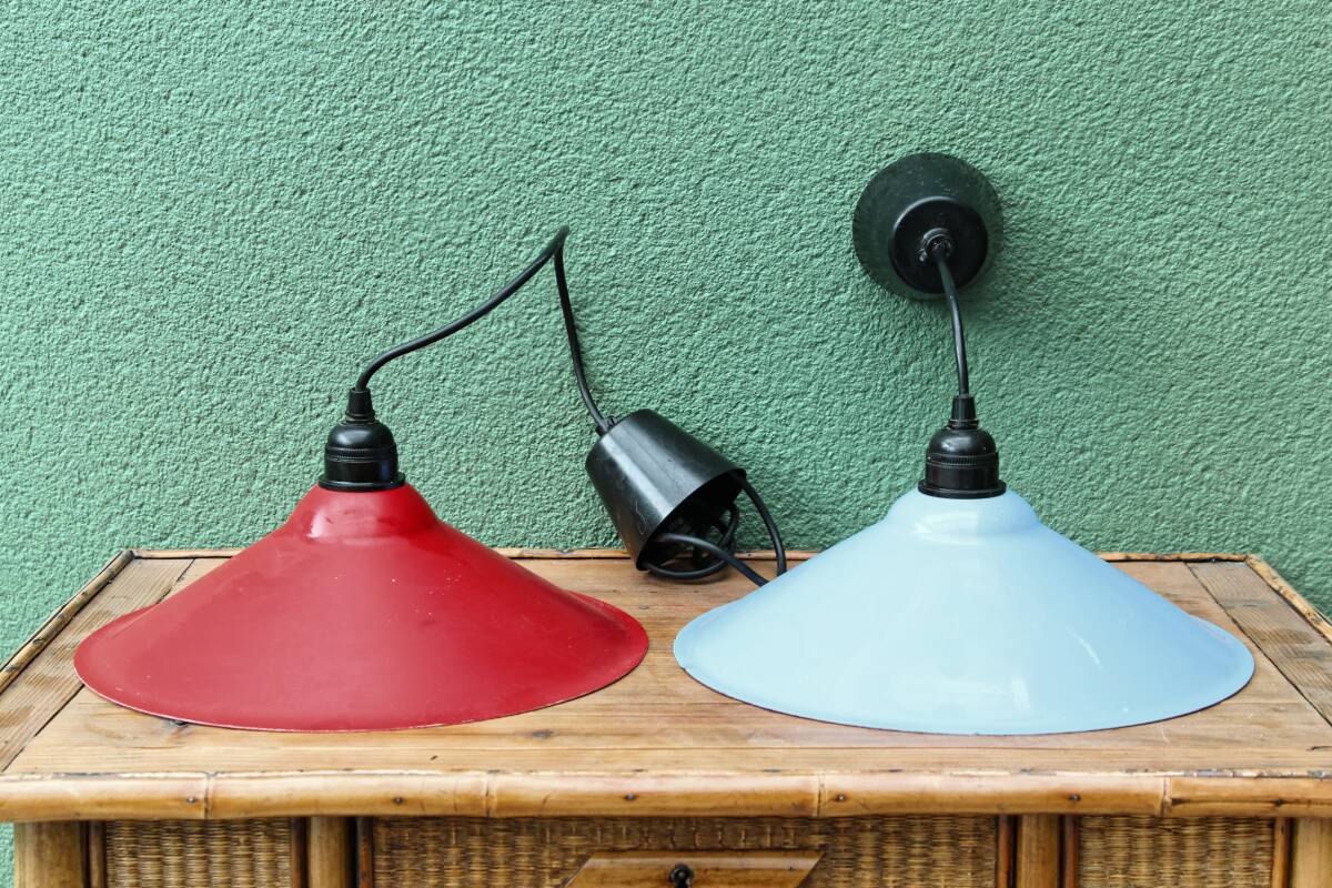 Pair of vintage IKEA T501 pendant lights