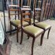 4 chaises acajou velours vert