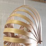 Designer wooden pendant light "Nautilus" model - 2000s