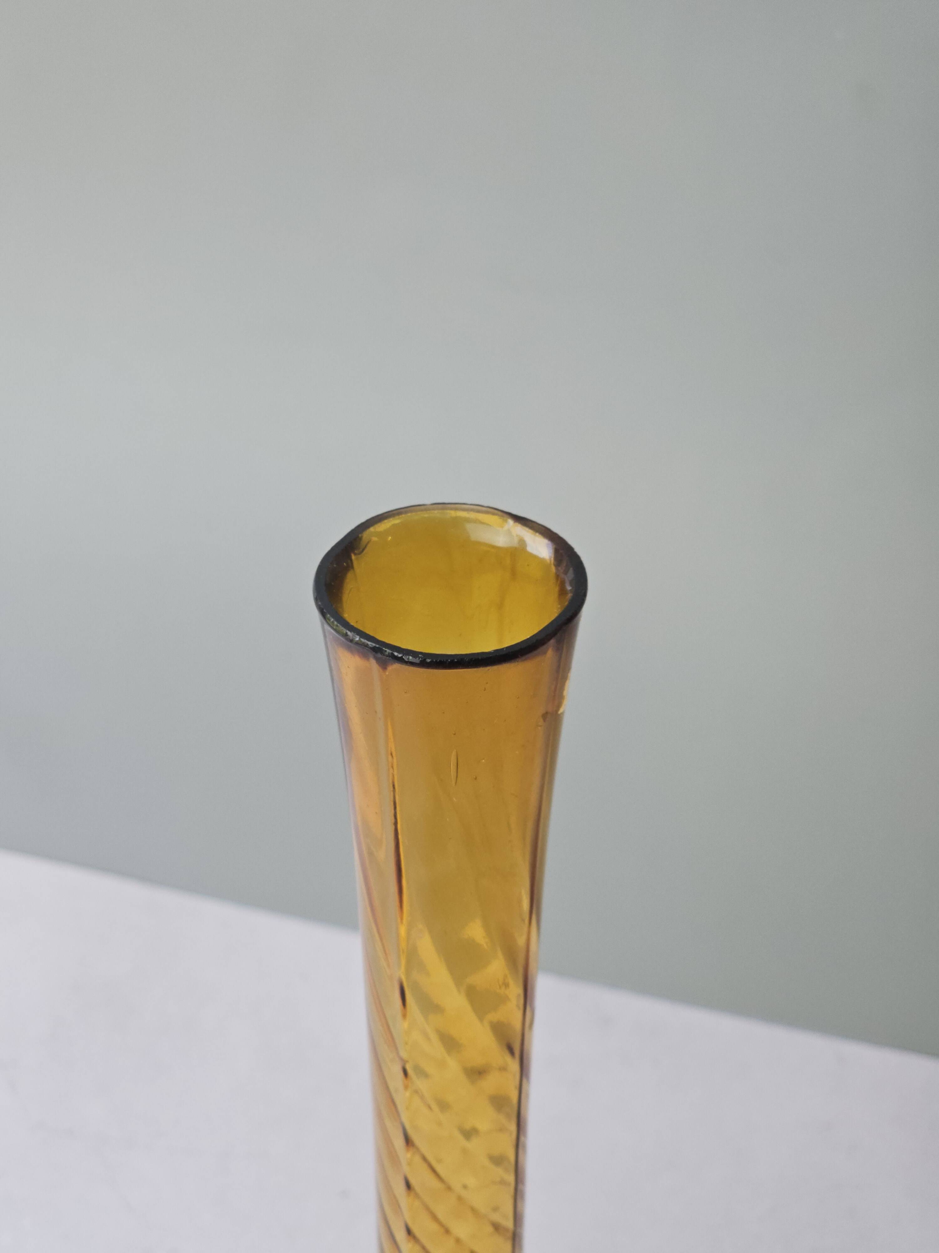 Vintage amber glass bud vase
