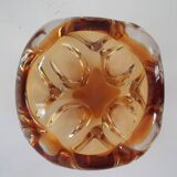 Ashtray, Amber Murano glass pocket emptier from the 60s-70s