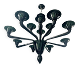 Translucent Green-Bottle Glass Chandelier, Contemporary Murano Style