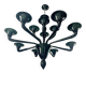 Translucent Green-Bottle Glass Chandelier, Contemporary Murano Style