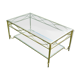 Table basse métal doré et verre