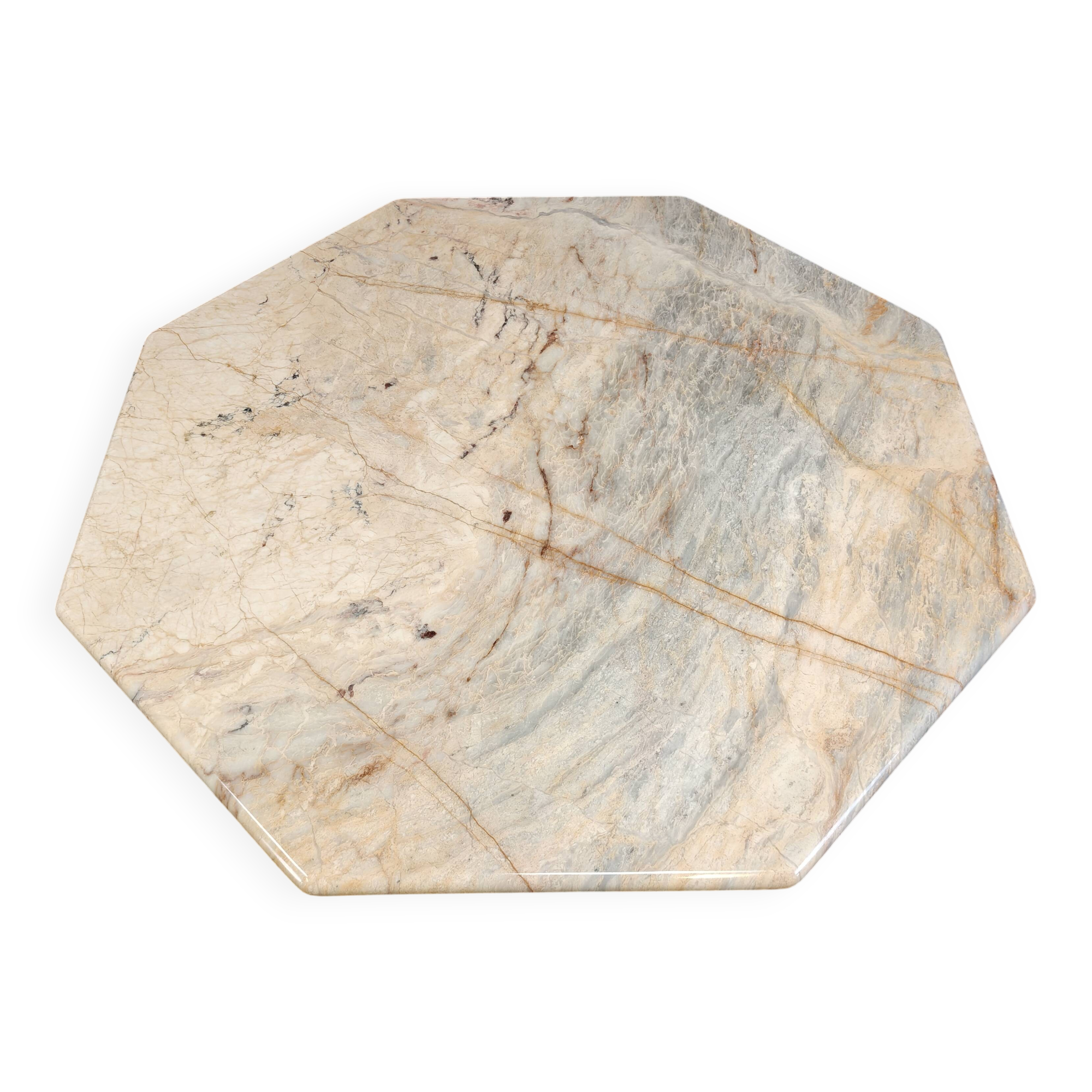 Octogonal italian marble dining table 1970s