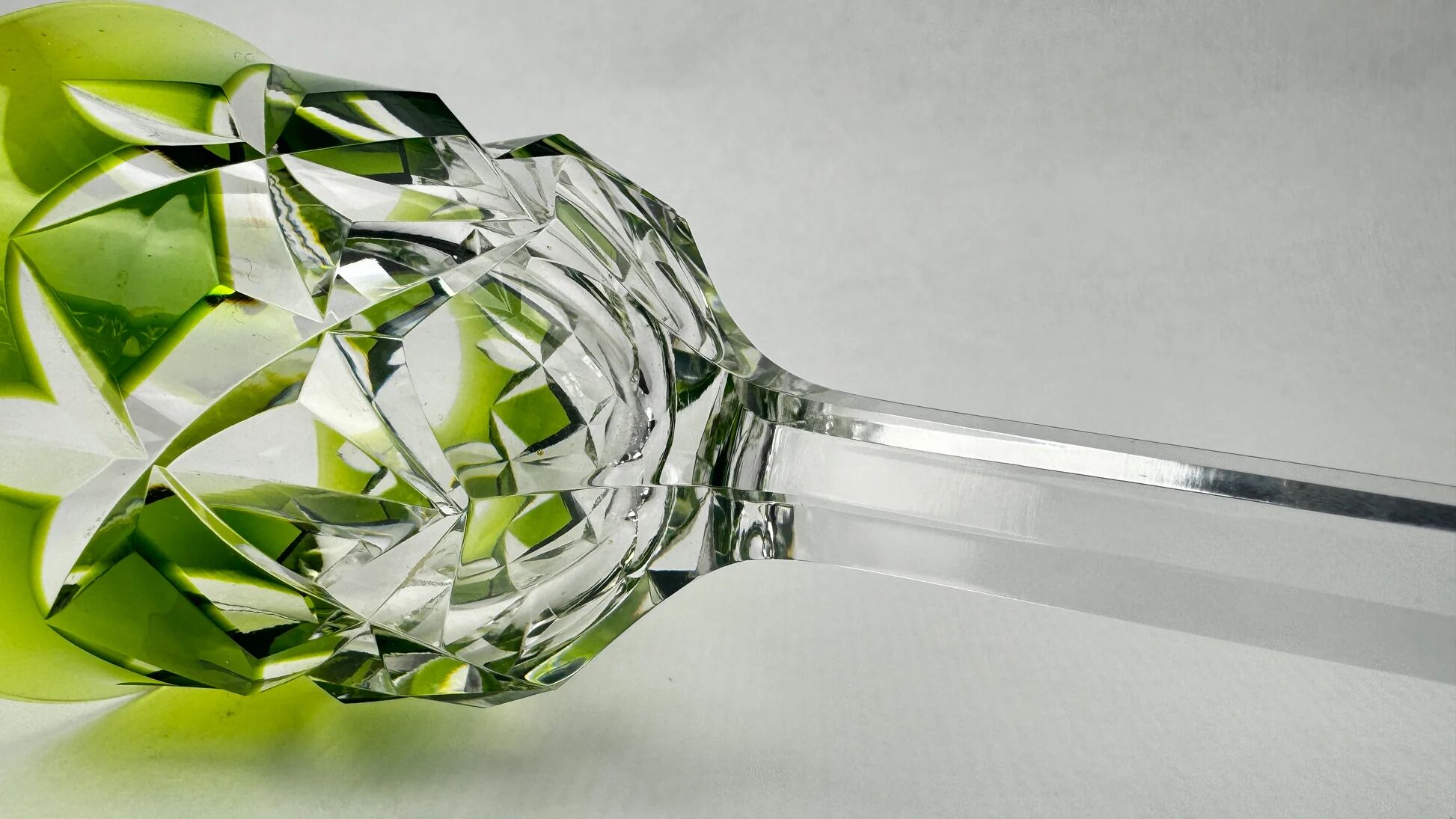 Val Saint Lambert, 6 coloured crystal Roemer glasses, 19 cm