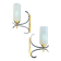Pair of vintage wall lamps 1950-60 arlus metal and glass