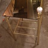 Brass and porcelain bedside table