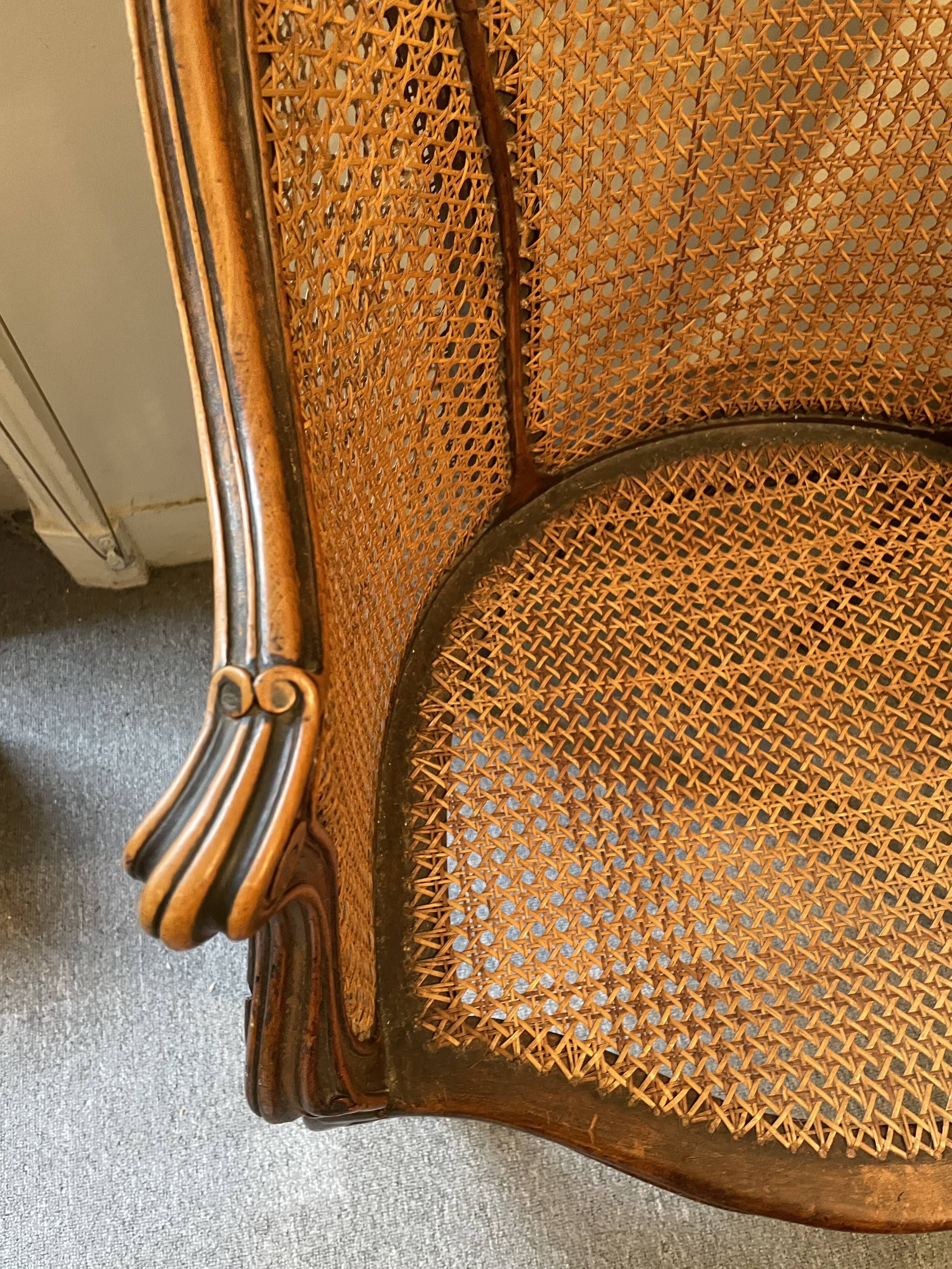 Office chair Louis XV canné 19e