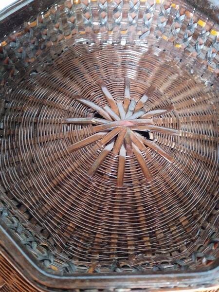 Cup / basket ikebana japan bamboo braided XXth