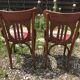 Pair of vintage bentwood chair + route 66 fabric seat