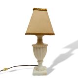 White marble amphora shaped table lamp