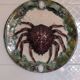 Barbotine earthenware crab plate