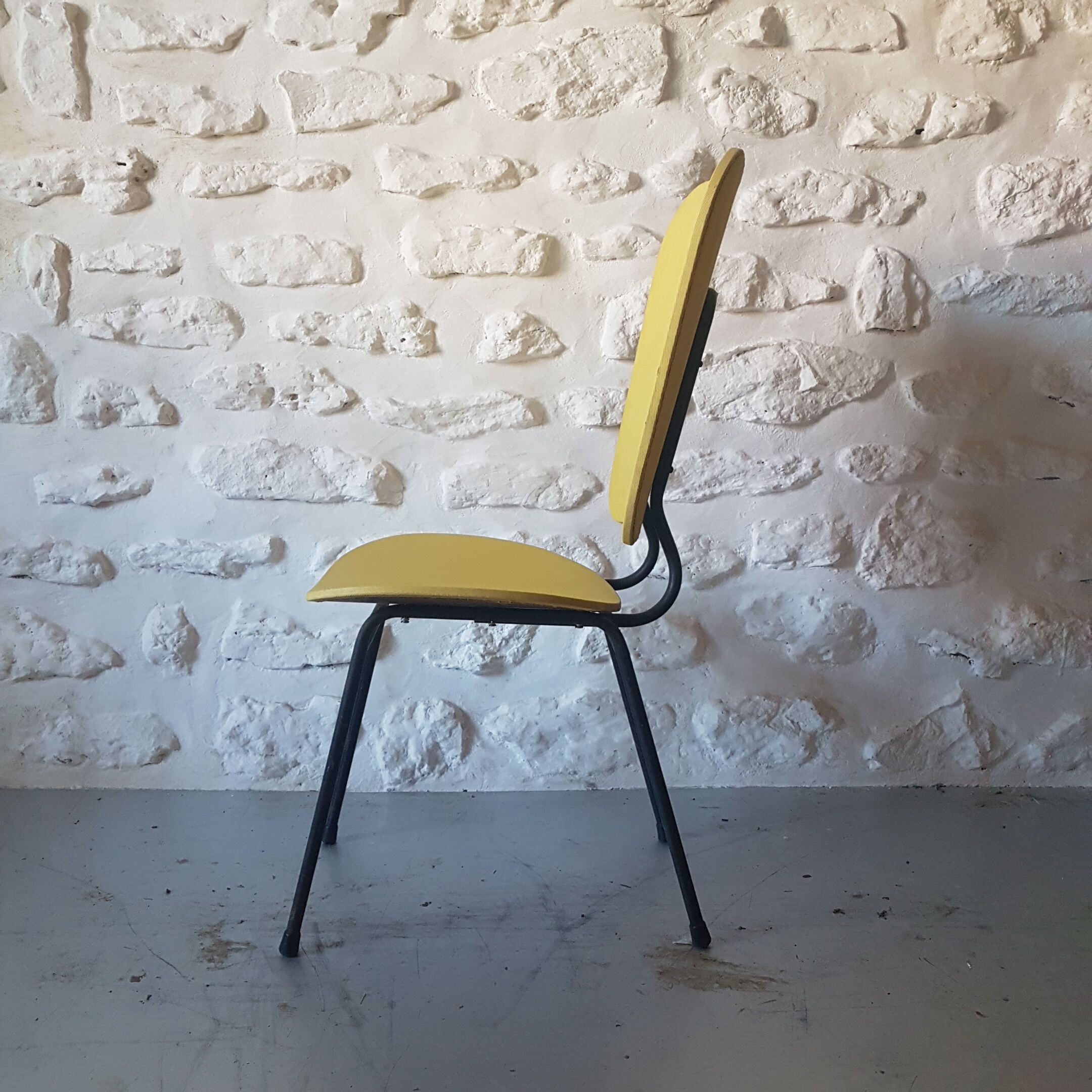 Yellow vintage tubular chair