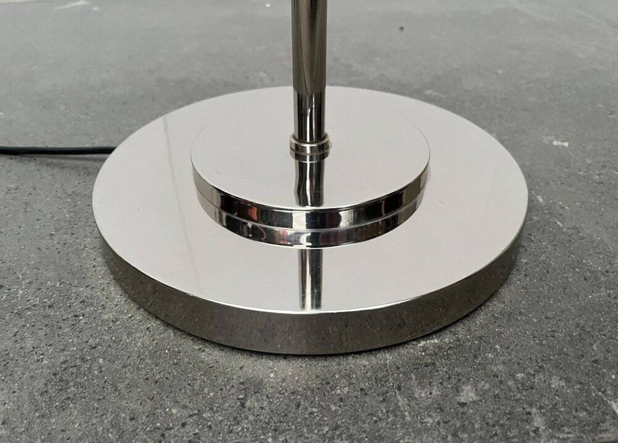 Spherical chrome and glass planetary floor lamp from the mid-century German space age by Doria Leuchten, 1960s.