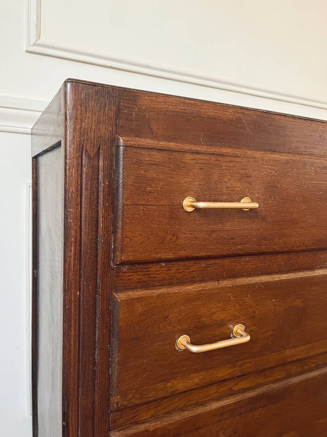Commode en bois massif vintage années 60
