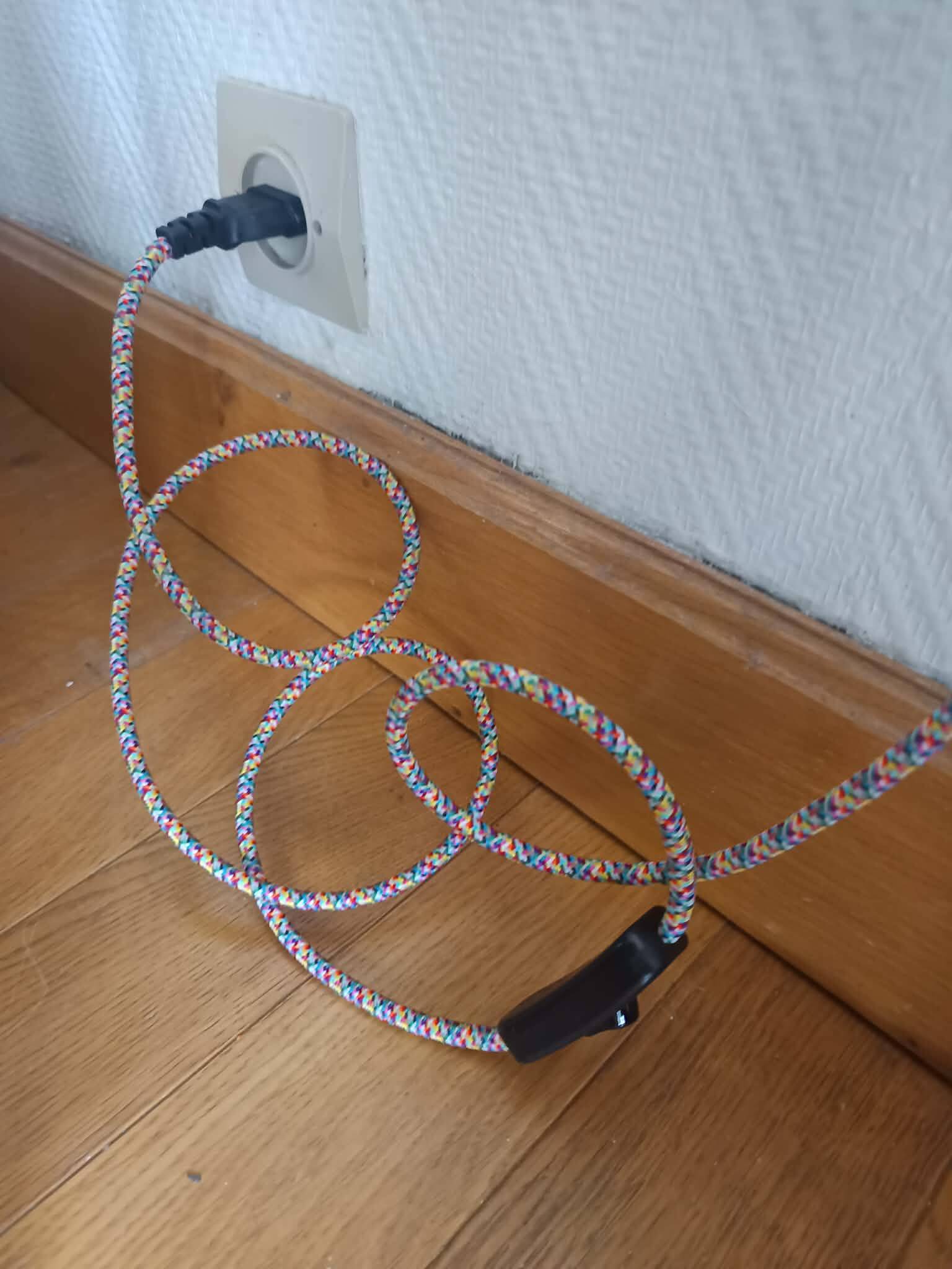 Vintage lamp and coloured wire