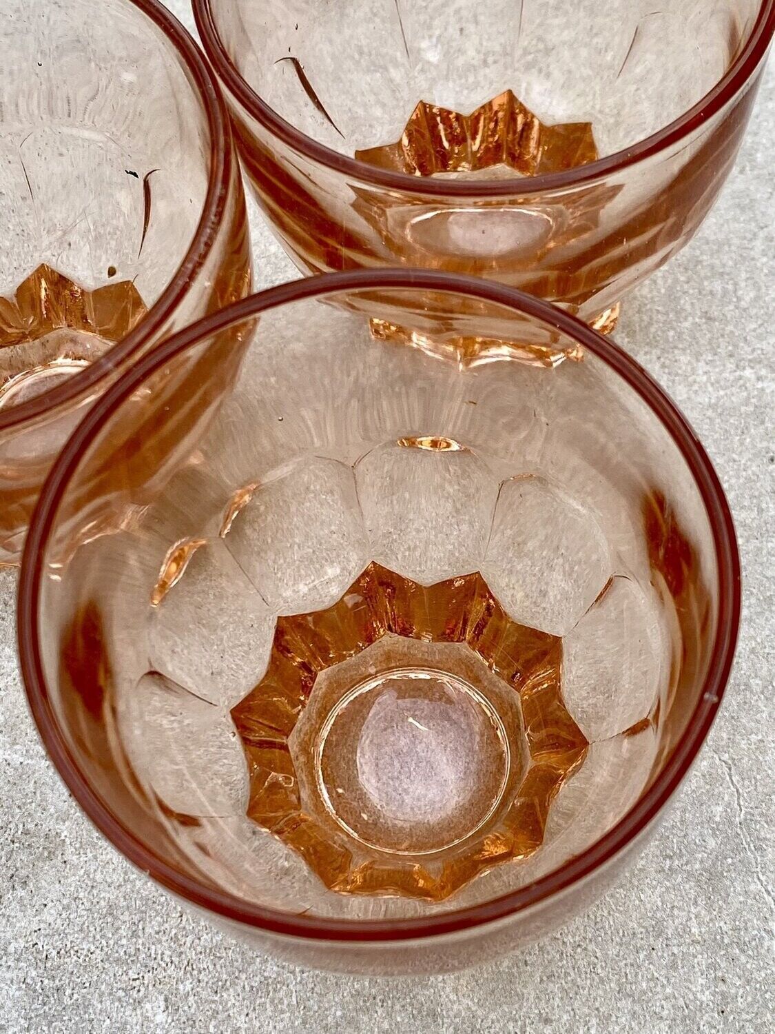 Set of 6 Rosaline water glasses in pink glass