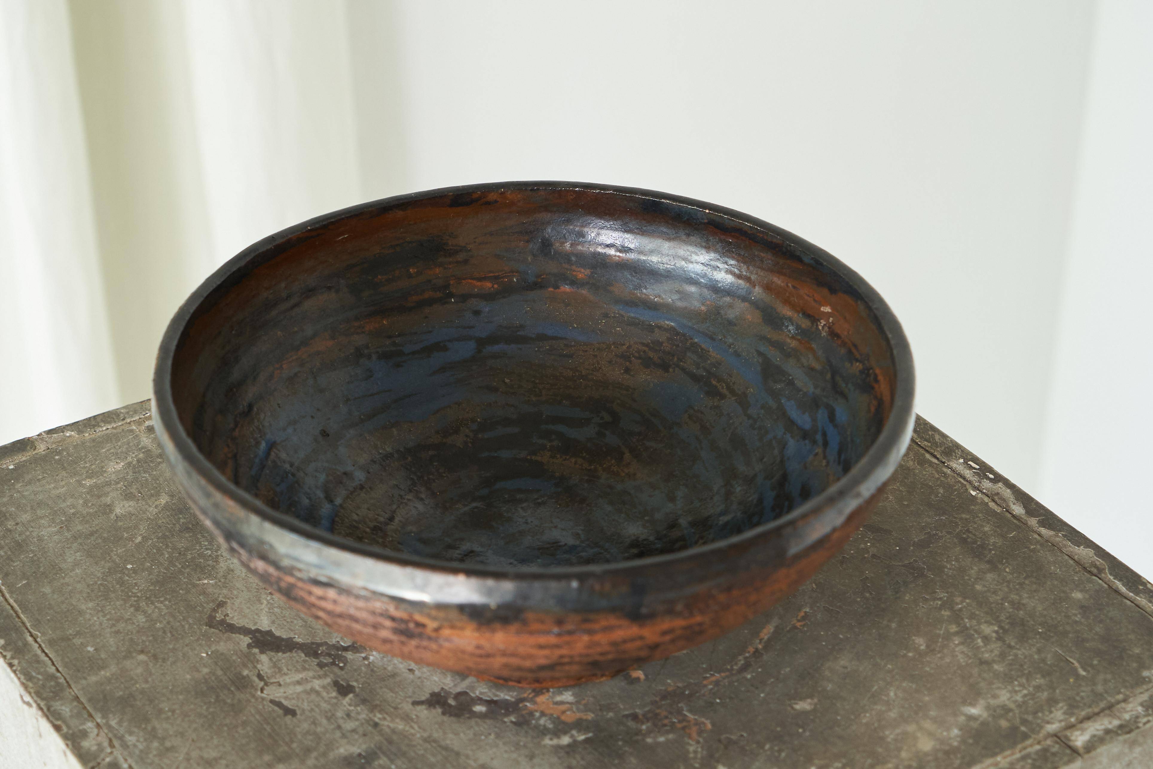 Large Studio Pottery Bowl Mid Century 1960s