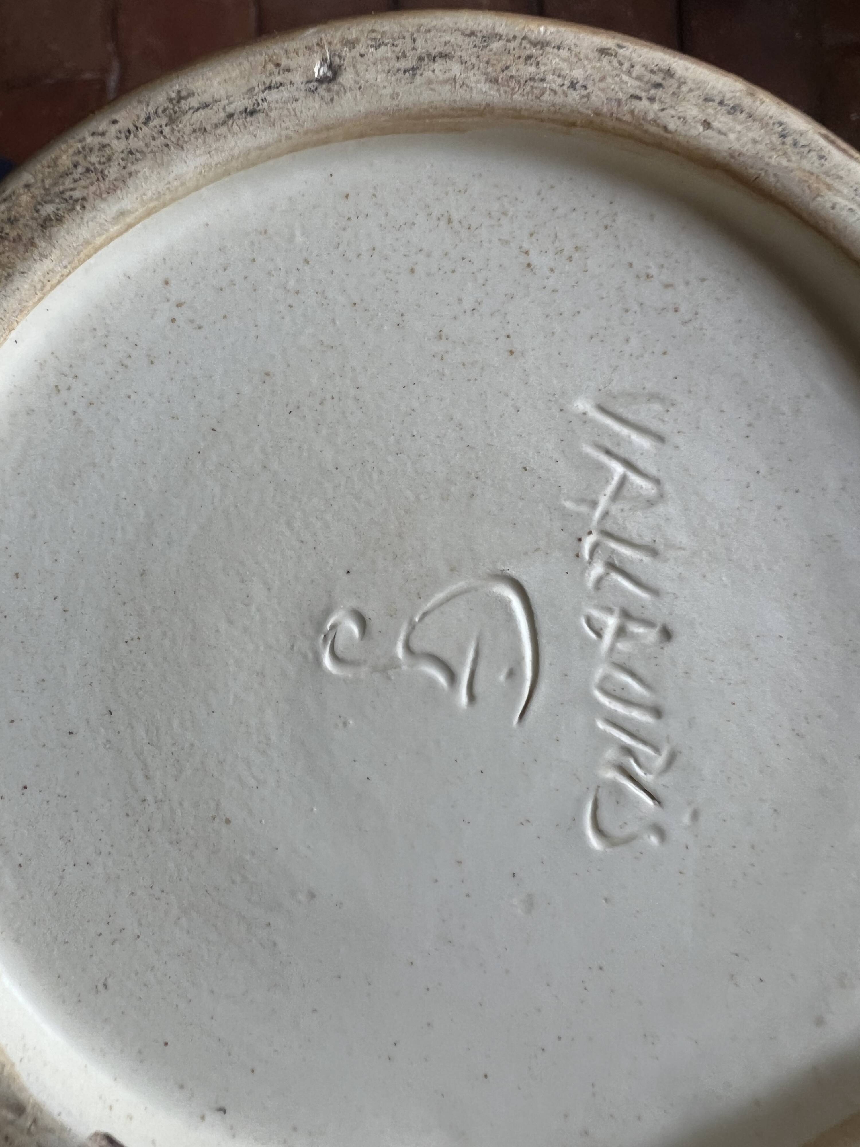 Wooden trompe-l'oeil coffee service – signed Vallauris Grandjean-Jourdan