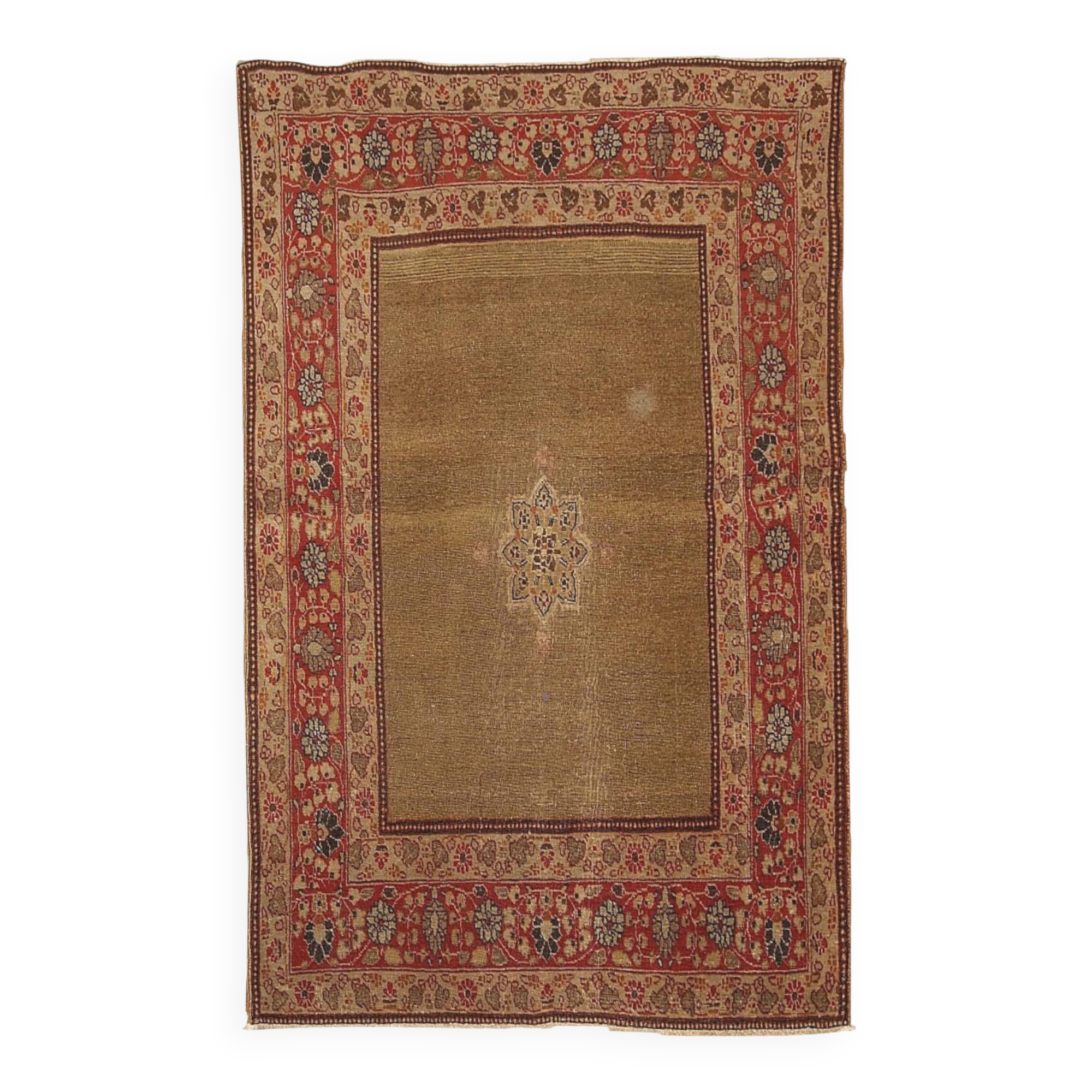 Handmade antique Persian Tabriz rug 121cm x 167cm 1900s