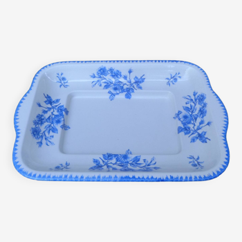 Rectangular hollow dish with blue flower pattern Limcolor