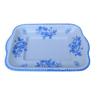 Rectangular hollow dish with blue flower pattern Limcolor