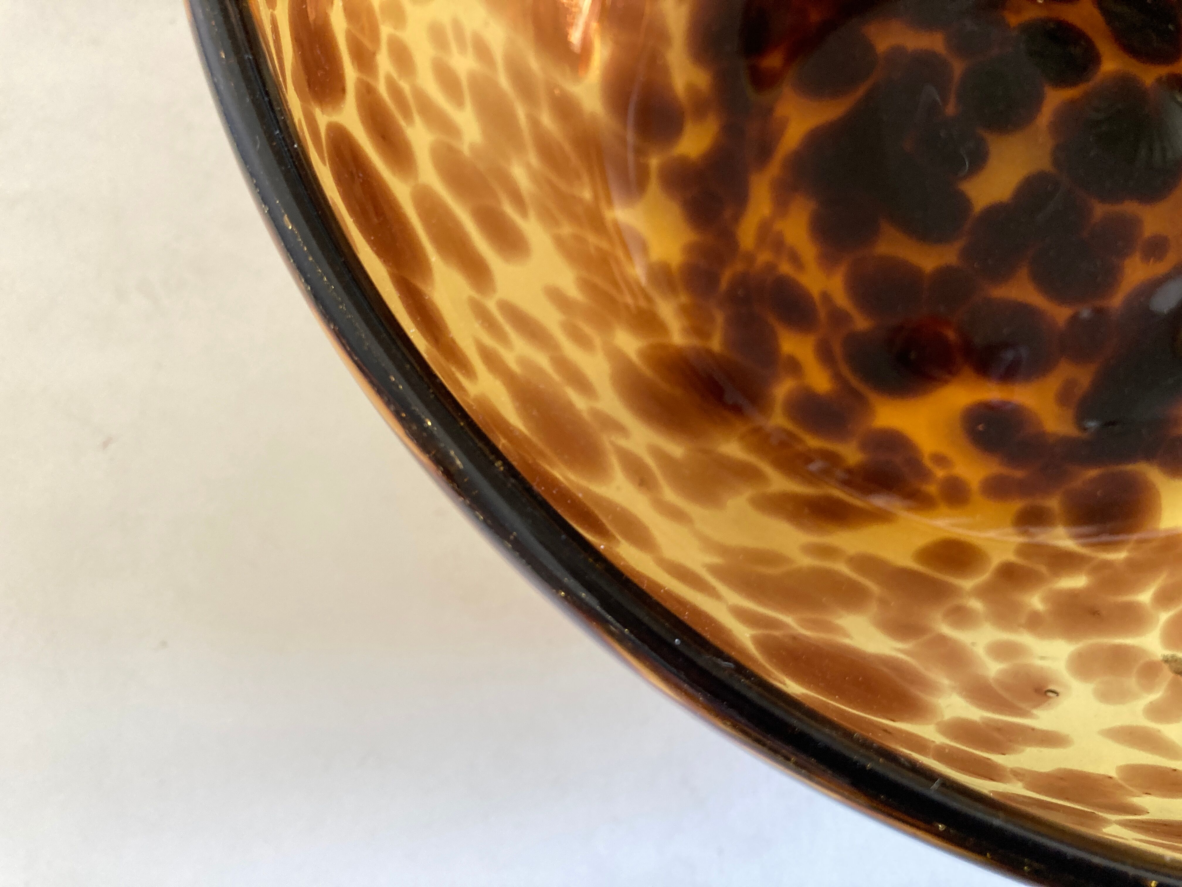 Salad bowl fruit cut XL glass scales macchia Murano Italian design
