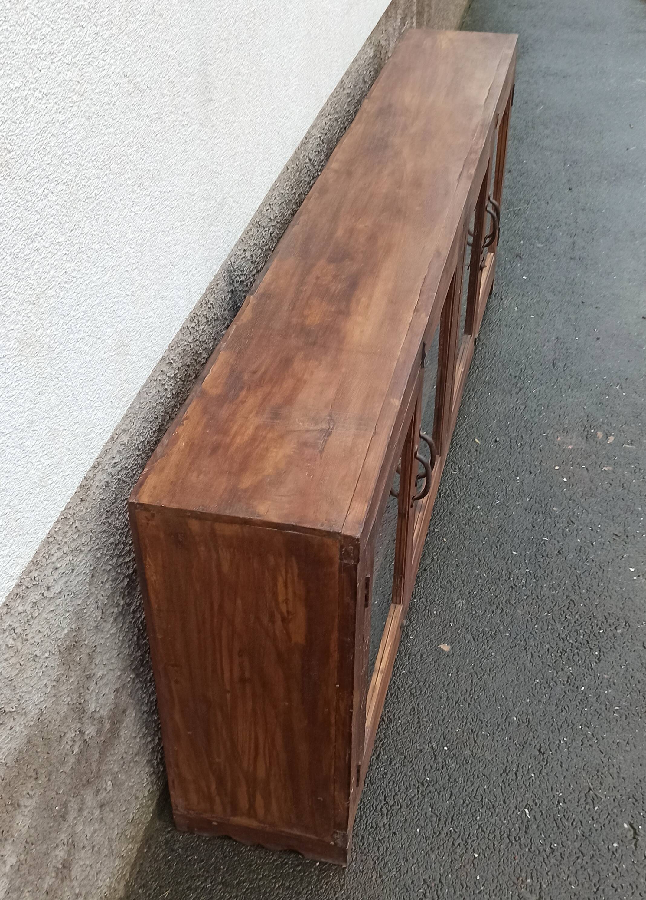 Wooden glass sideboard