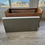 Baby cot in oak and caework