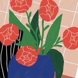 Peonies - a4 illustration