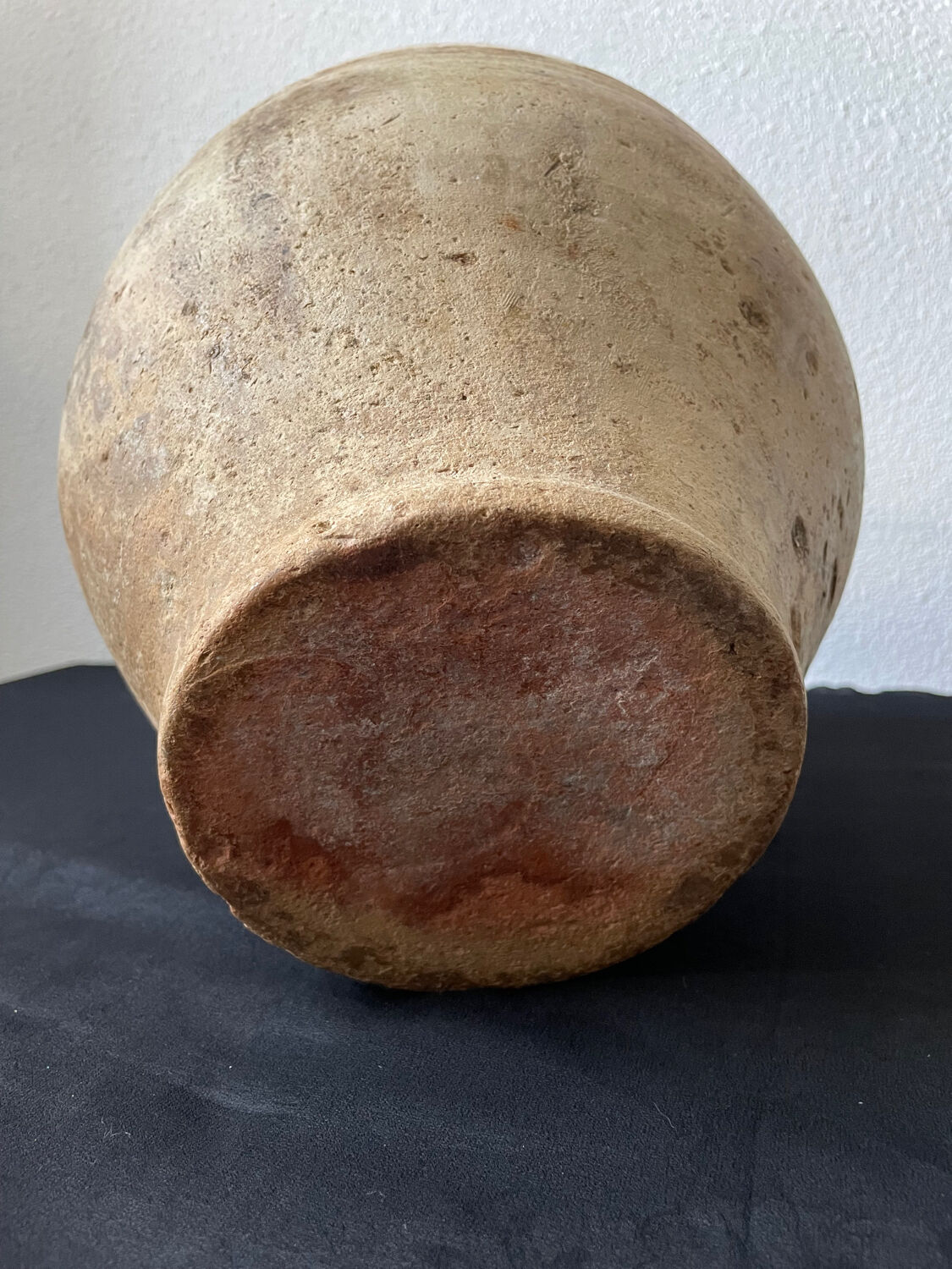 Old yellow glazed terracotta grease pot south west France