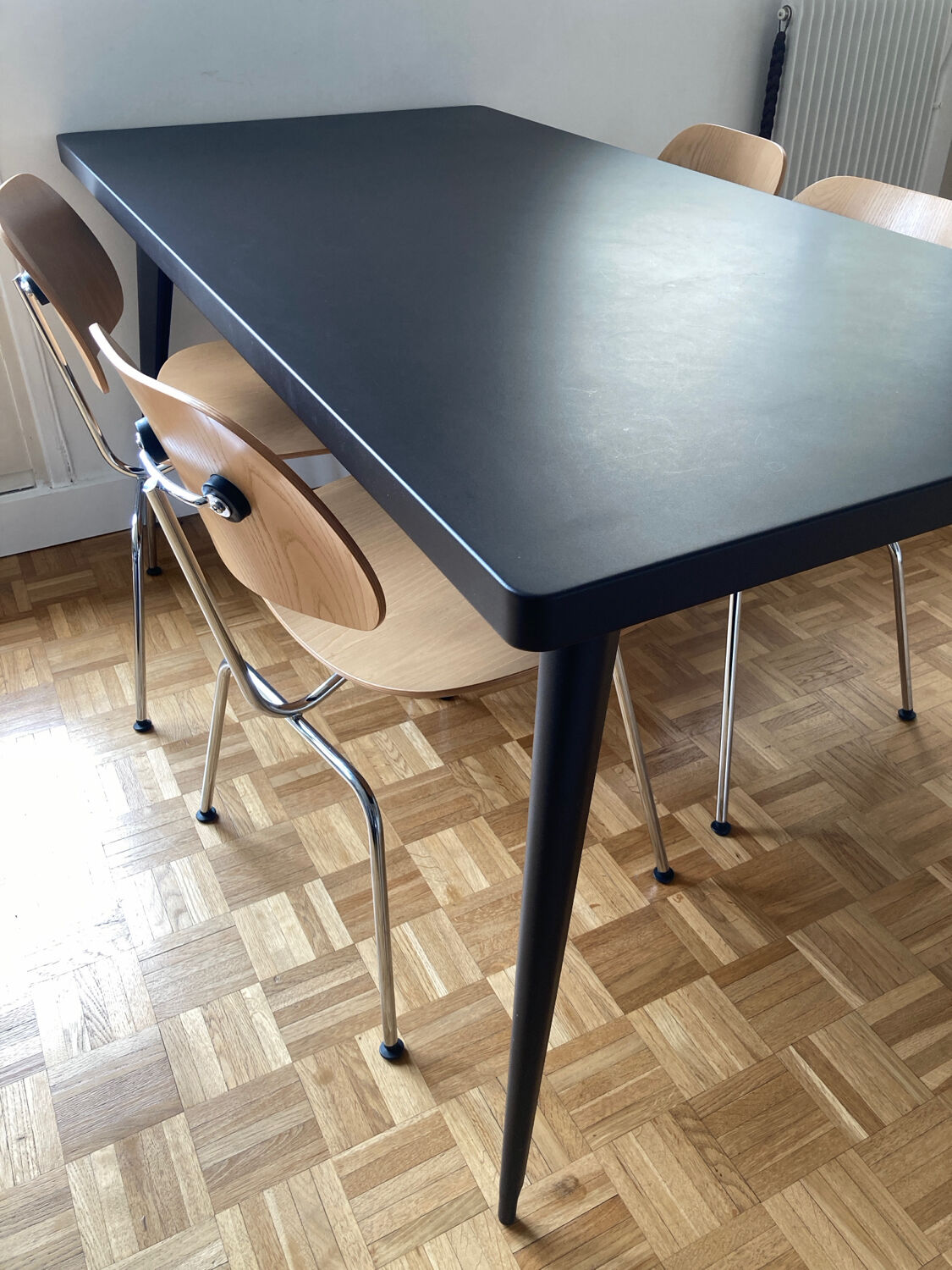 Tolix dining table 55 160 chocolate