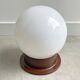 Vintage glass globe ceiling lamp - brown plastic
