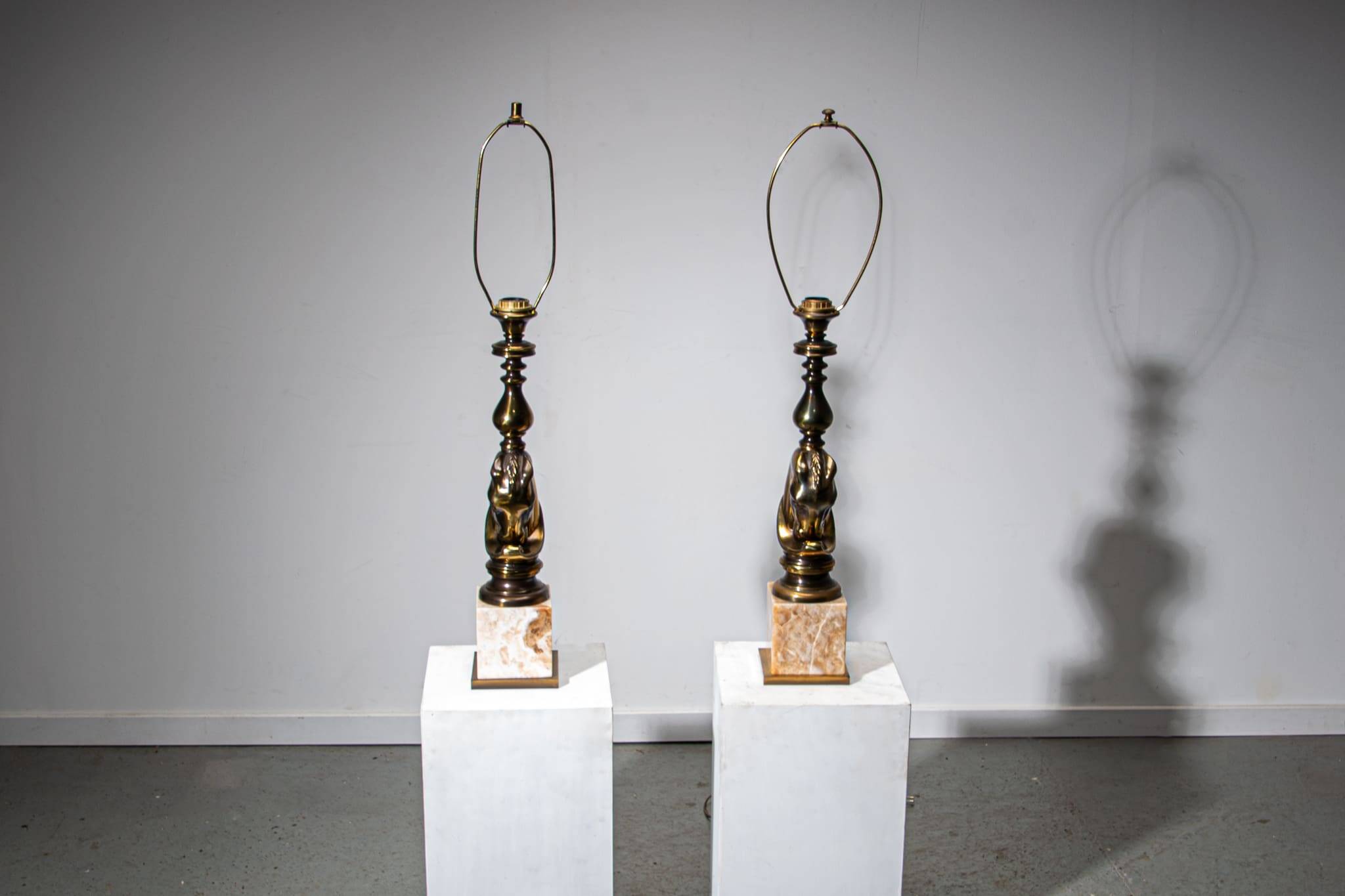 Ensemble de lampes de table à tête de cheval Deknudt