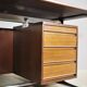 Desk and two chairs by Fantoni, 1960, set of 3