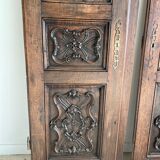Pair of carved solid oak doors (old cabinet doors)