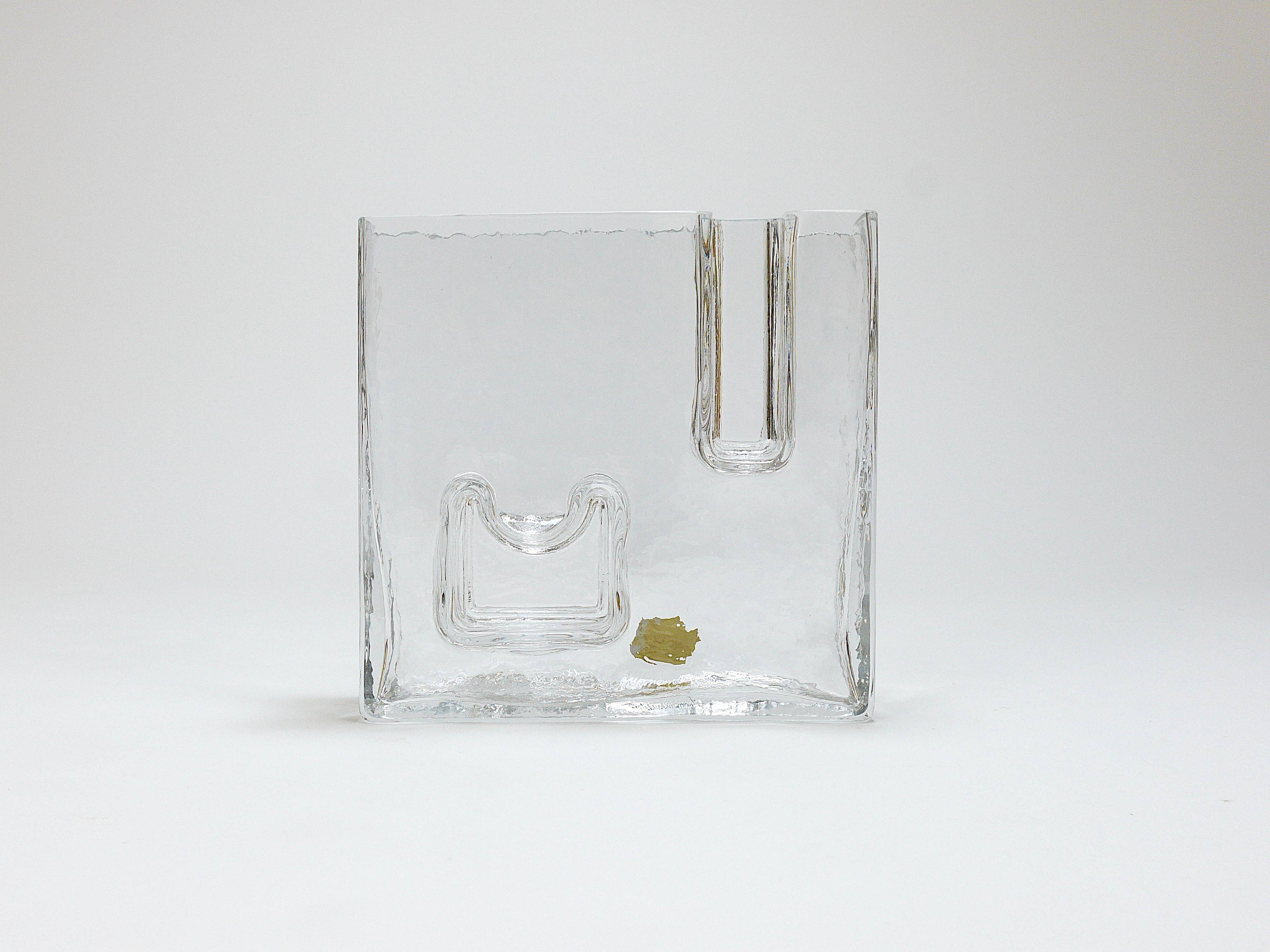 Ice Op Art glass vase by Claus Josef Riedel, Austria, 1970s