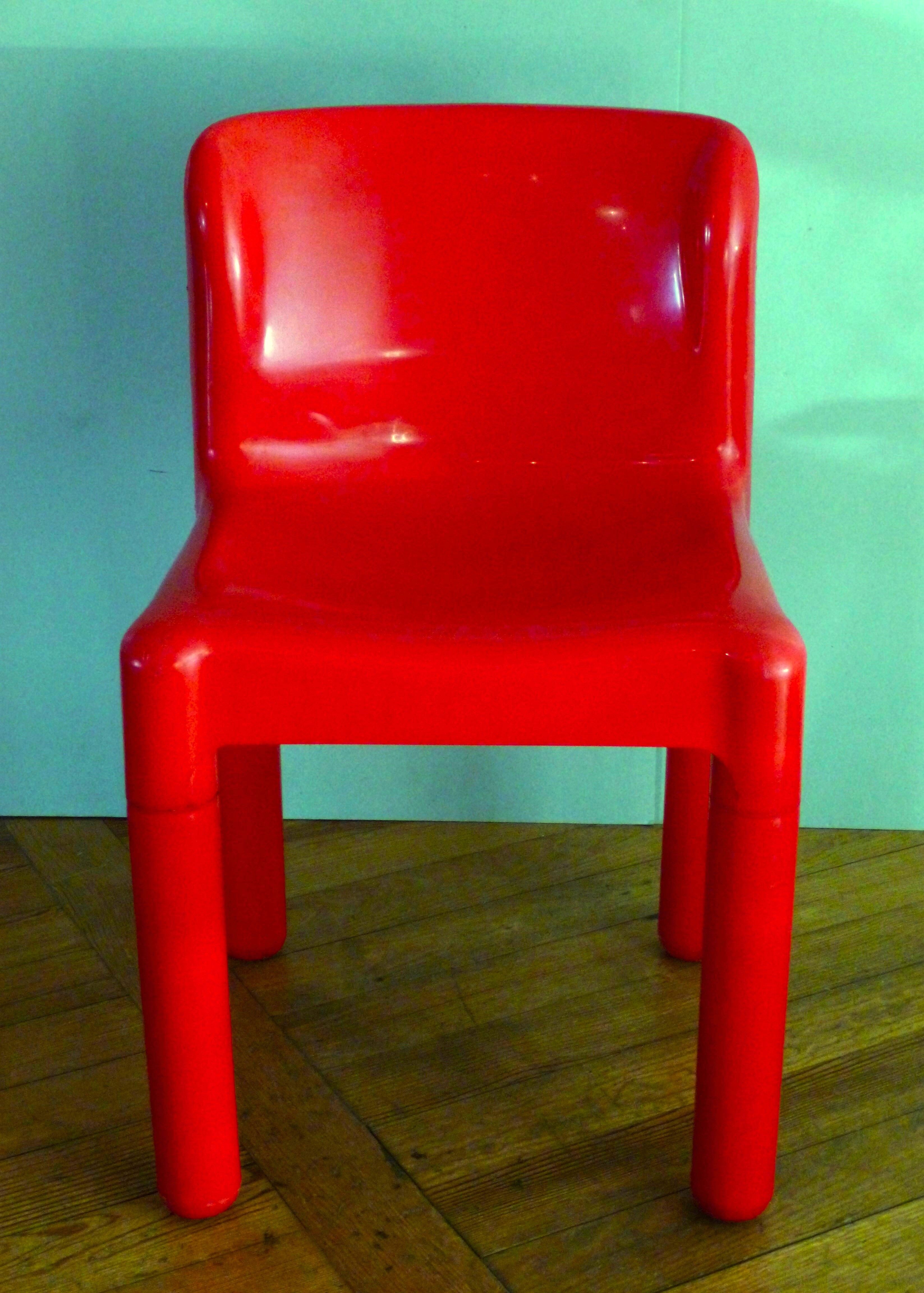 Set of 4 chairs by Carlo Bartoli, model 4875, Kartell edition, 70s