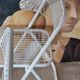 Set of 3 vintage white lacquered metal folding chairs Talin (Italy 70s)