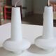 Pair of white opaline suspensions, 50s